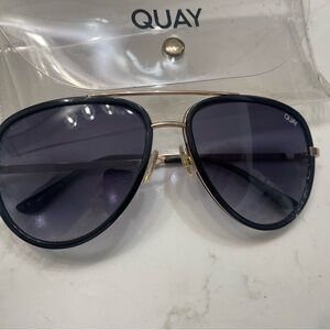 Quay Black Aviator Sunglasses